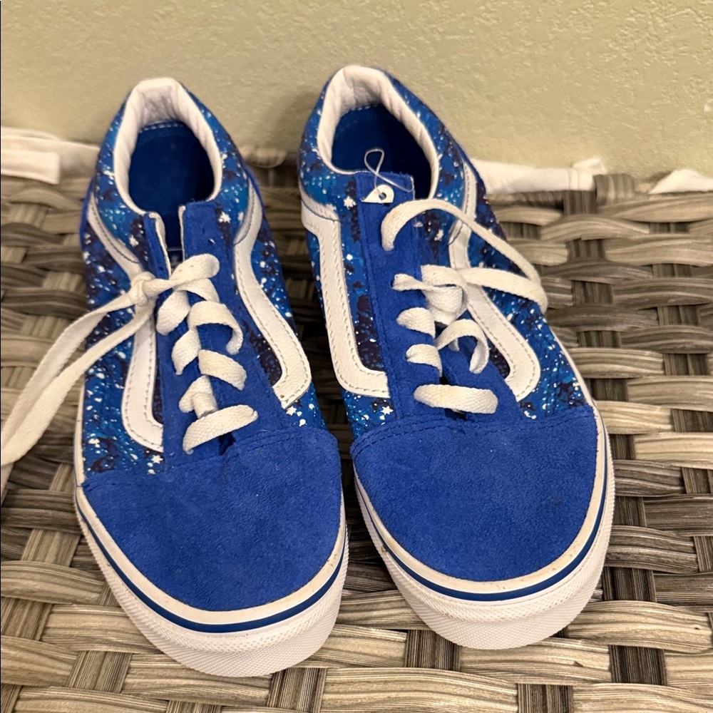 Vans Kids Cosmic Blue and White Sneakers